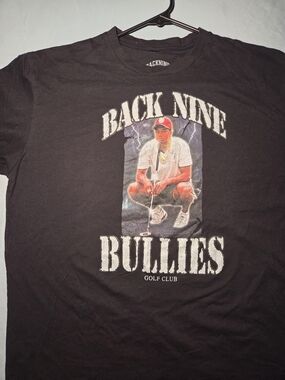 Back Nine Bullies T Shirt Mens Large Black Graphic Golf Club Streetwear